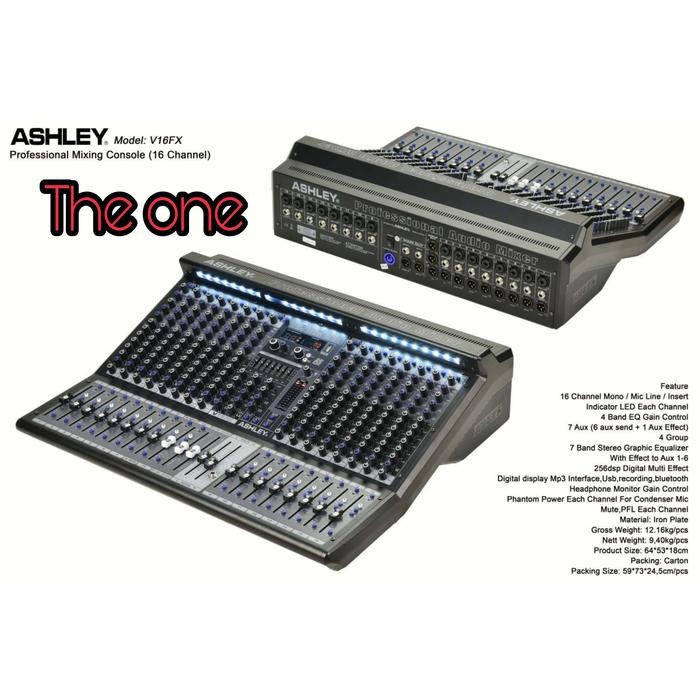 MIXER AUDIO ASHLEY V16FX V16 FX V 16FX V 16 FX 16 CH 16 CHANNEL