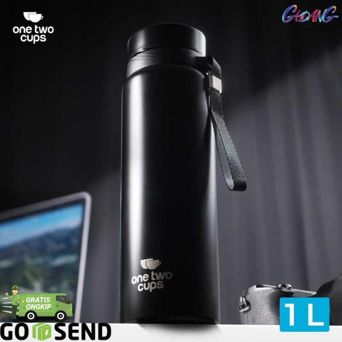 Botol Minum 1 Liter Stainless Steel Termos Air Kopi Teh Tahan Panas Dingin Es Batu 24 Jam