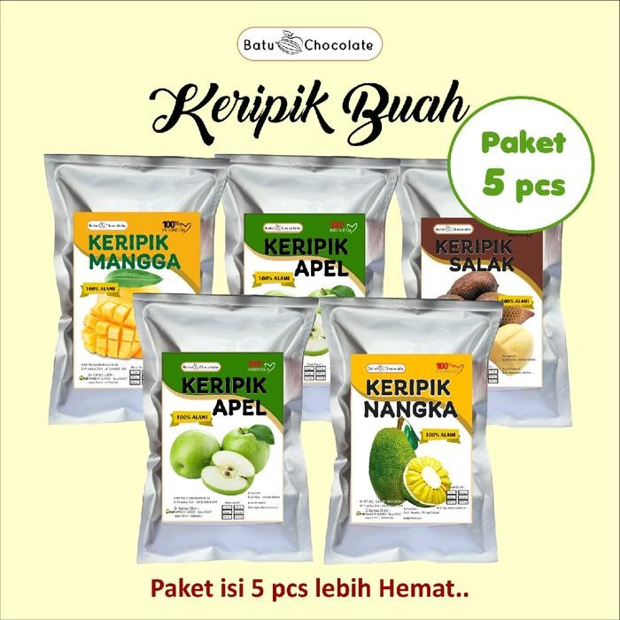 

New Paket isi 5 Keripik Buah - Keripik Nangka Apel Mangga Salak