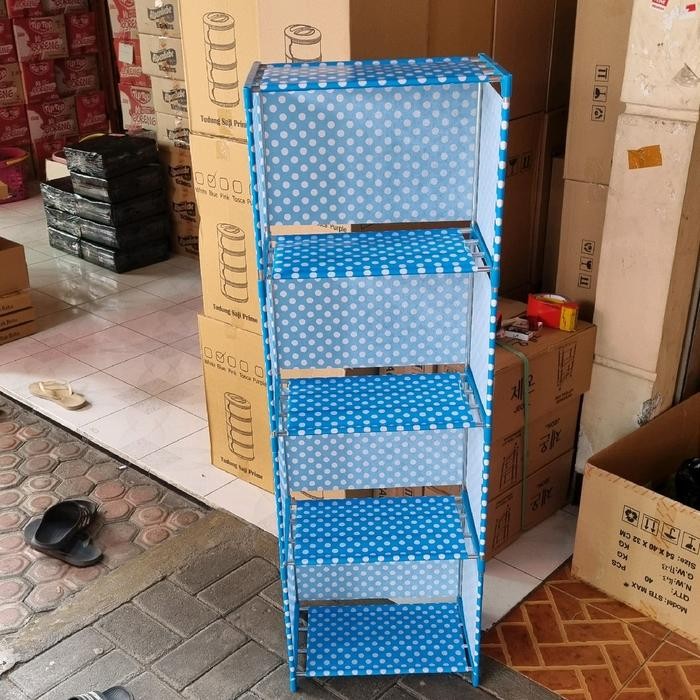 New RAK BUKU PORTABLE 4 SUSUN Anak Plastik KUAT