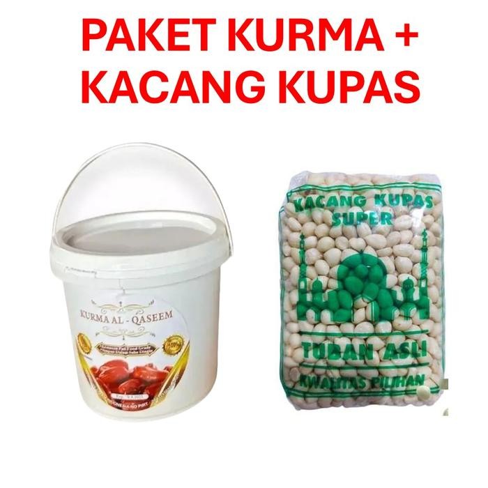 

New Paket 1 Ember Kurma Al Qassem Berkualitas Tinggi 500 Gram dan kacang kupas 350 gram - Manis