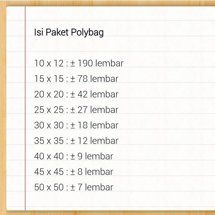 per Pack Polybag Tanaman Tebal -Paket Plastik Polibag 10x12 15x15 20x20 25x25 30x30 35x35 40x40