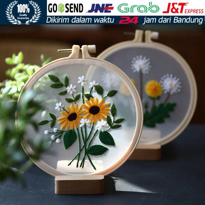 Embroidery Kit Package Flower / Paket Kit Sulam Menyulam Pemula DIY *