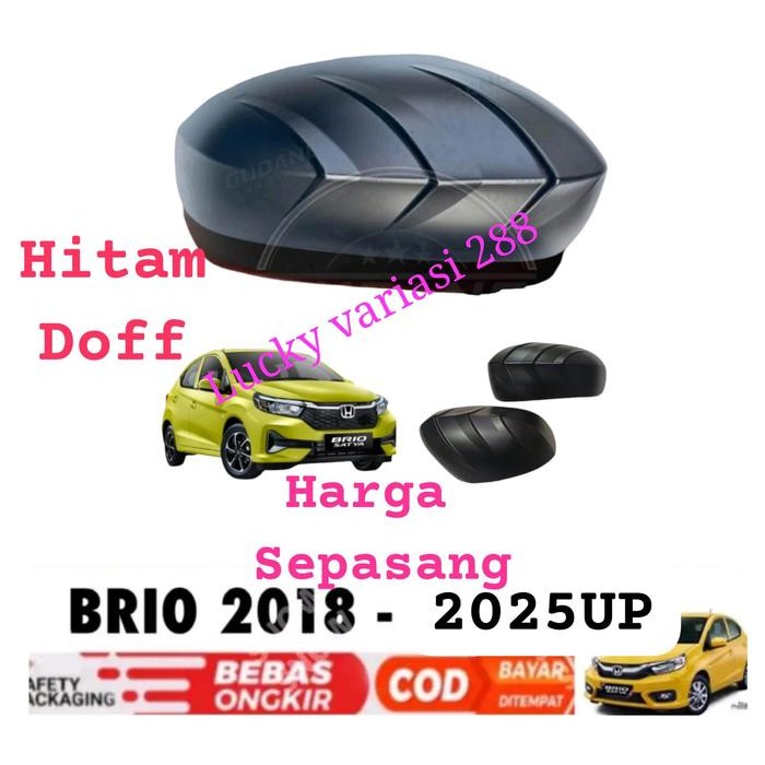 New Cover Spion Mirror Cover Tutup Spion Honda Brio Satya & E 2018-2025 Up Carbon Hitam