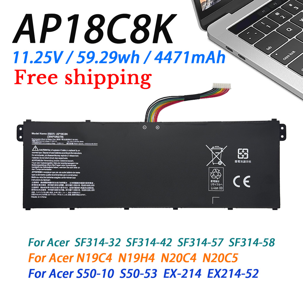 New AP18C8K Laptop Battery For Acer Aspire SF314-32 SF314-42 A315-58G A514-52 N19C4 N20C5 N18Q13 S50