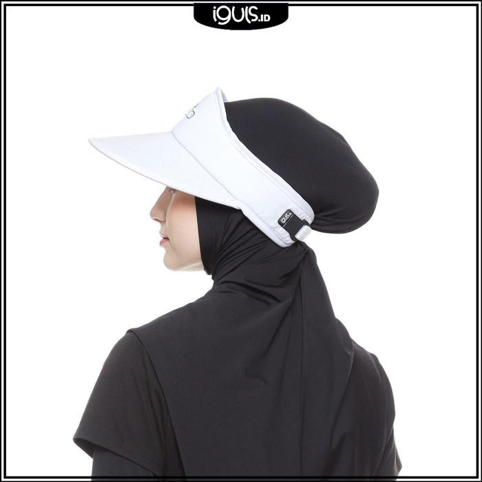 Iguls.ID - Topi Olahraga Outdoor Wanita Berhijab Big Visor Warna Putih Kualitas Premium