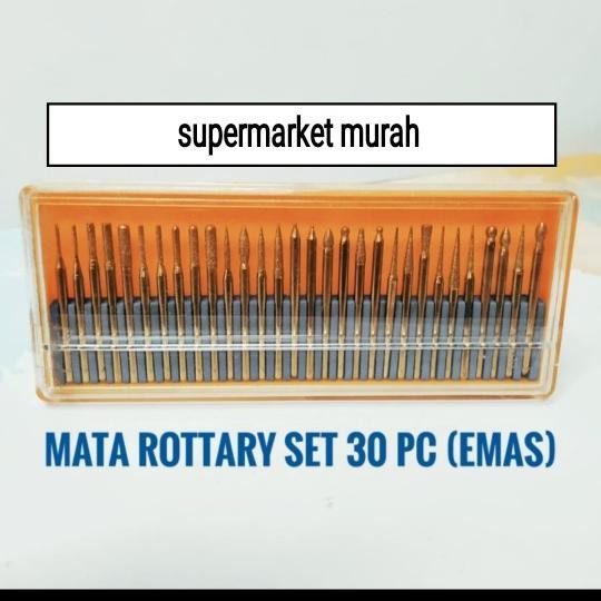 Terhemat Mata Bor Tuner Ukir Batu Gerinda Set 30Pc Drill Diamond Mini -Emas