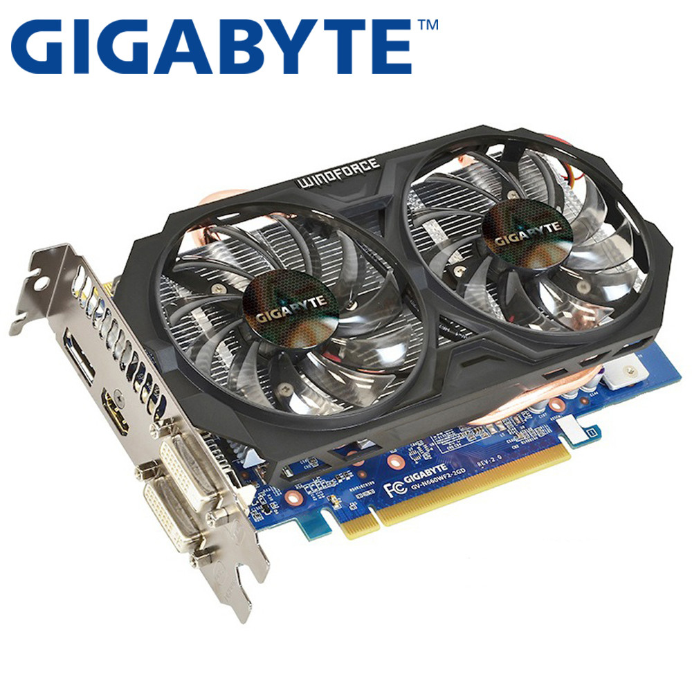 For GIGABYTE Graphics Card GTX 660 2GB 192Bit GDDR5 Video Cards for nVIDIA Geforce GTX660 Used VGA
