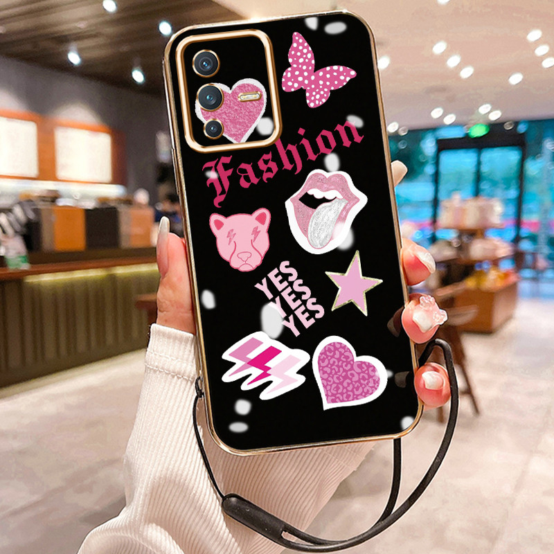 Casing Hp Untuk VIVO V23 5G V23i 5G V23E 5G V23E 4G Case Softcase wanita mewah Kesing elektroplating