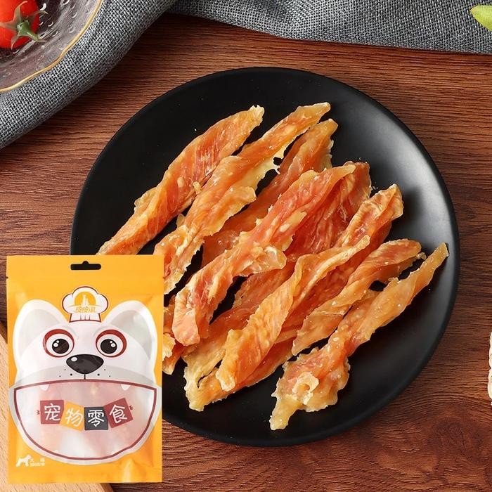 Cemilan Kucing Anjing Dada Ayam Kemasan 100 Gram Dog Cat Snack Premium