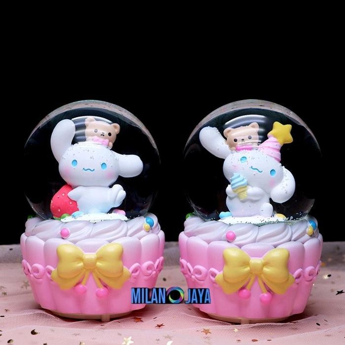 Kotak Musik Snowball Unicorn Mermaid Cinnamoroll Kapibara XL Hiasan Bola Kristal Salju Kotak Musik