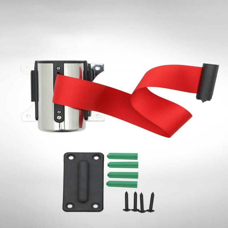 

WEY JIOIN Stainless Steel Retractable Belt Wall Mount Ribbon Barrier Tape Crowd Control Outdoor