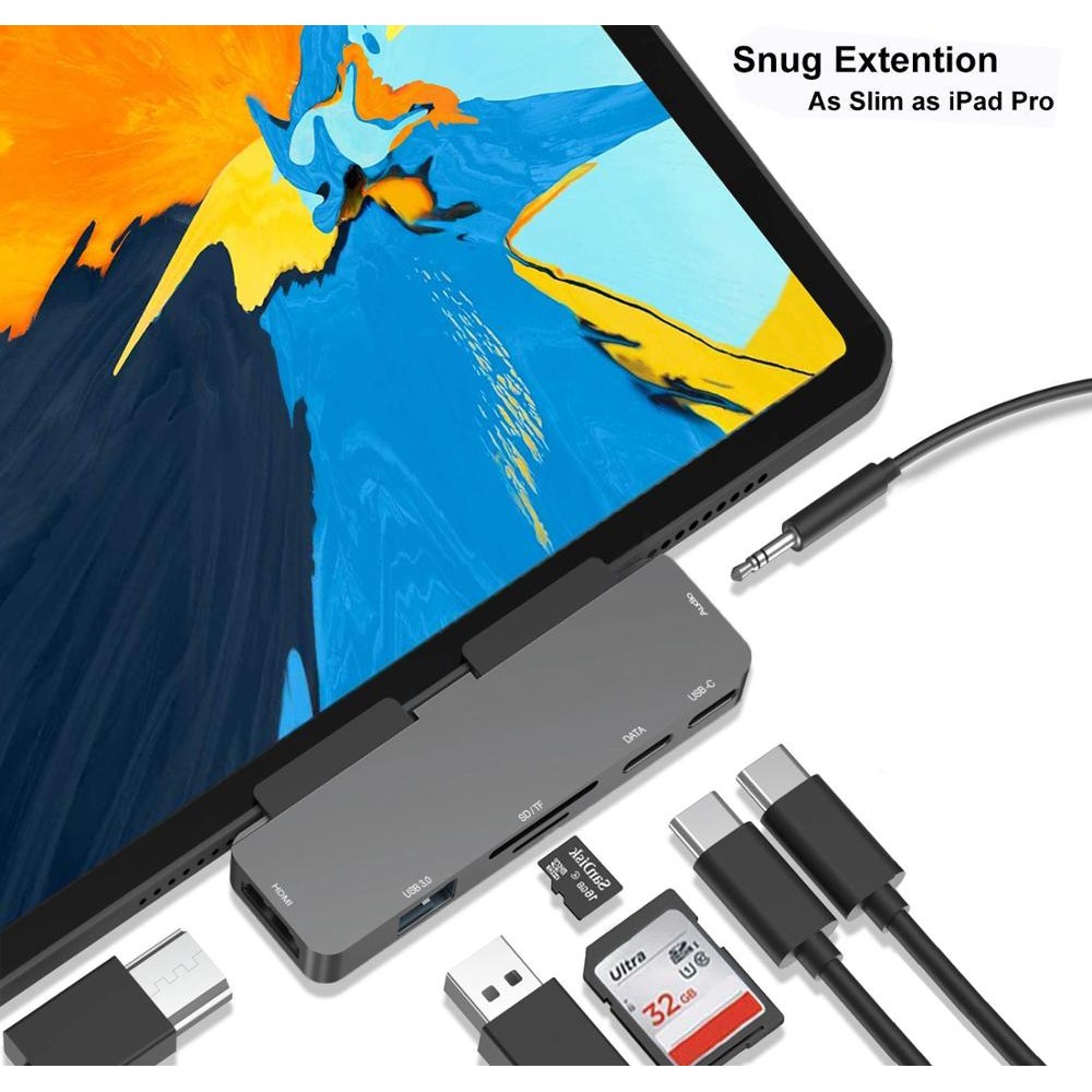USB C HUB For iPad Pro 2020 2018 type c to HDMI dongle USB Hub USB 3.1 to Audio Jack USB 3.0 SD/TF D
