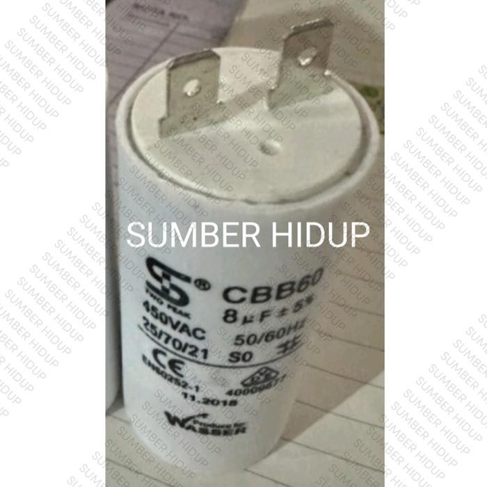 Kapasitor 2 pin CBB60 8uf / 12uf / 14uf / 16uf / 20uf / 25uf 450V Capasitor CBB 60 8mfd 12mfd 14mfd