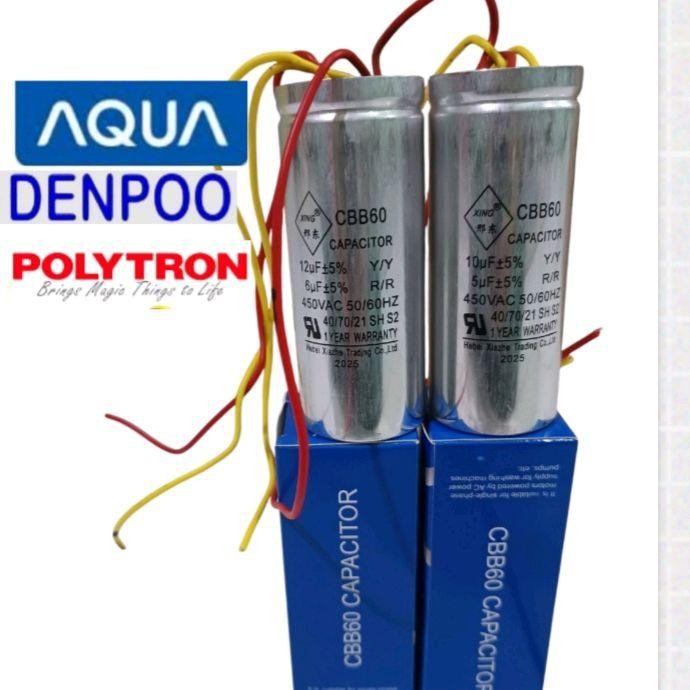 KAPASITOR MESIN CUCI XIING CBB60.10UF+5UF 12UF+6UF Kabel *