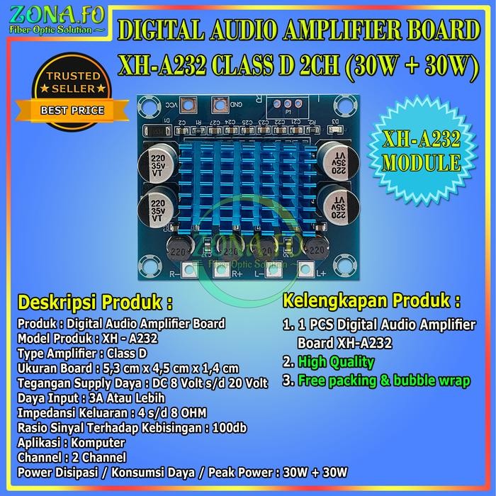 XH-A232 TPA3110 30W+30W 2.0 Digital Audio Power Amplifier Board Chip / Kit TPA3110 XH-A232 30W Modul