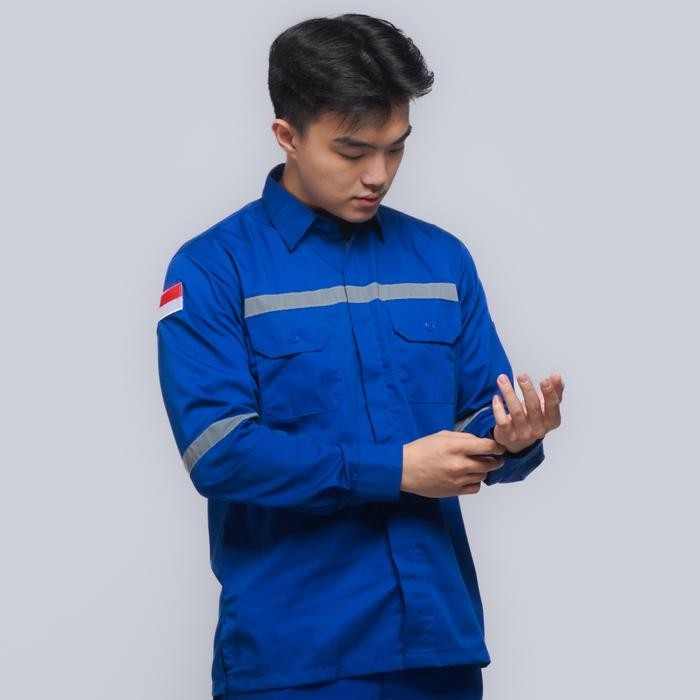 Baju Safety Weaack Lengan Panjang Seragam Proyek K3 HSE Irigasi BUMN *