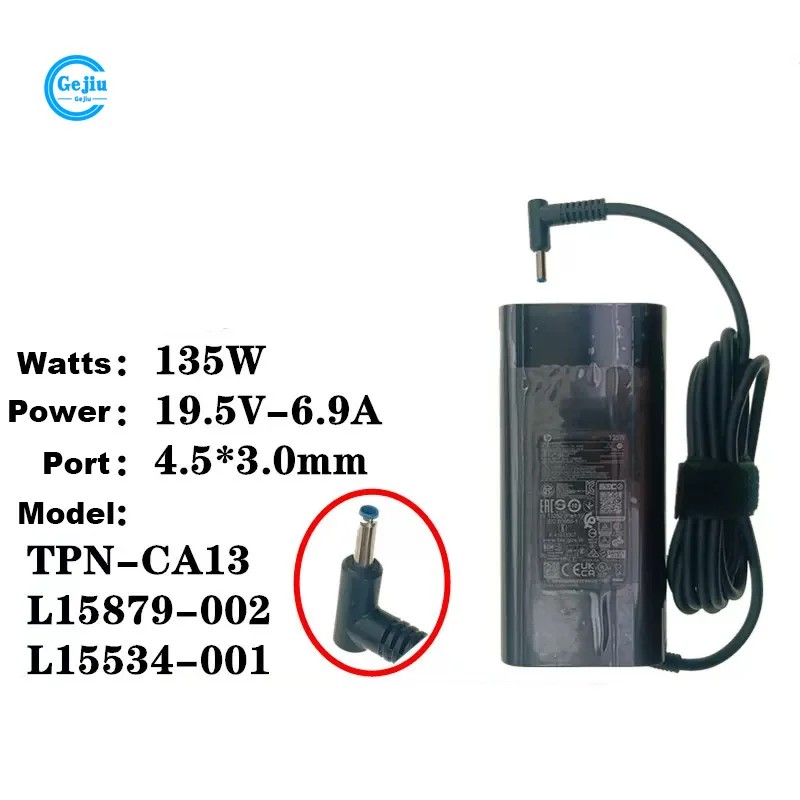 New Original laptop power adapter for HP Omen 15 135W 19. 5v-6. 9A TPN-CA13 L15534-001