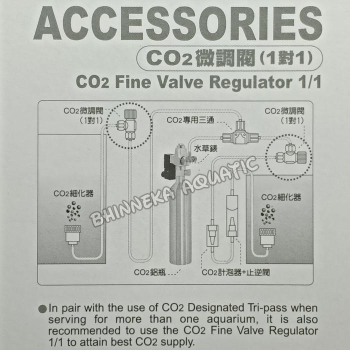 CO2 REGULATOR NEEDLE VALVE KERAN KRAN DIY AQUASCAPE DOUBLE HEAD