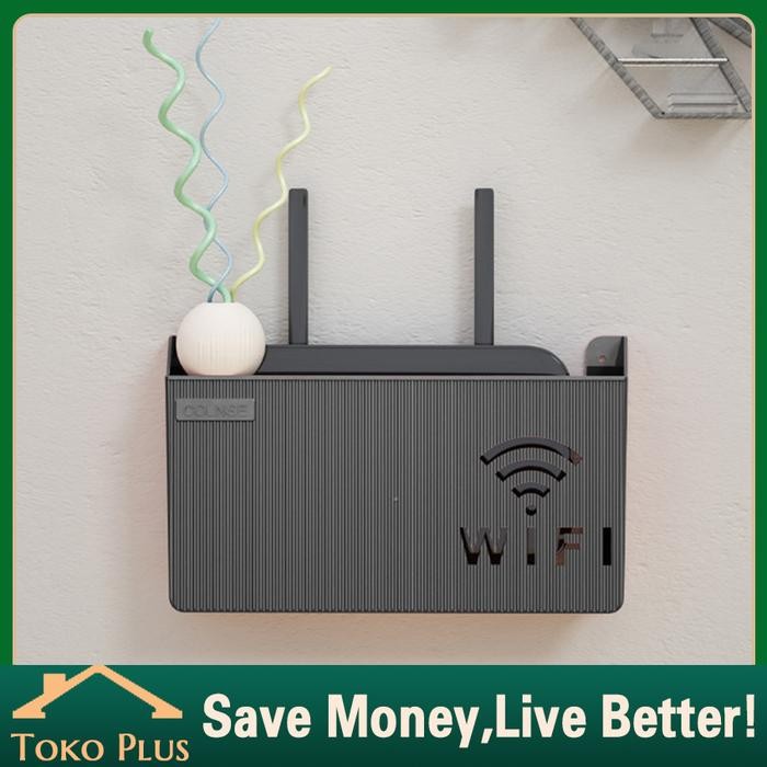 Wireless Wifi Router Shelf Storage Box dinding Hanging ABS Plastic