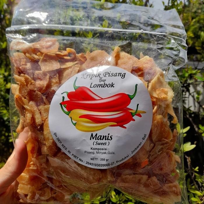 

TERMURAH Keripik Pisang Tjap Lombok Rasa Manis Asli Jimbaran Snack Cemilan Makanan Ringan Oleh Oleh