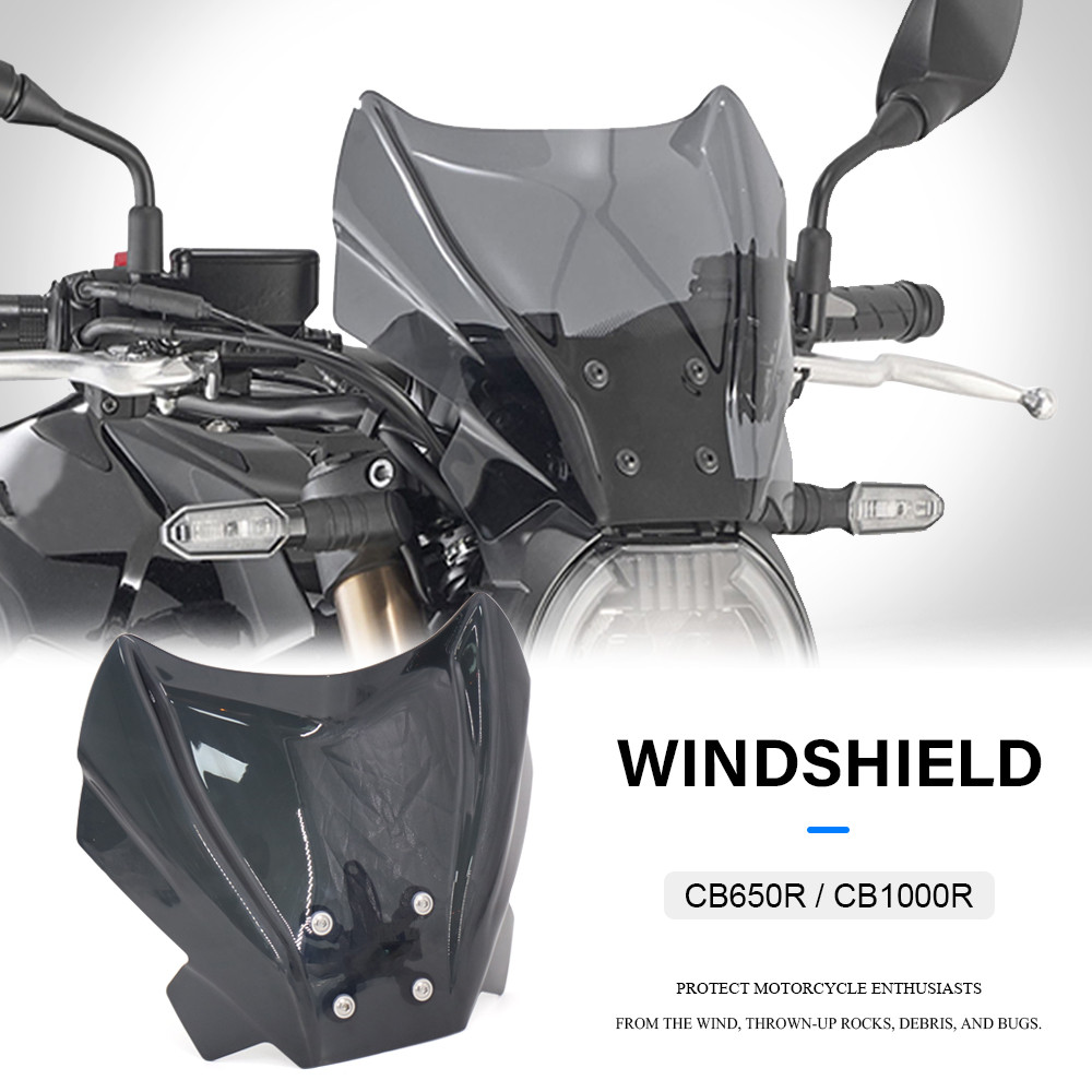 NEW For Honda CB1000R CB650R CB 1000 R CB 650 R 2021 Windscreen Windshield Wind Deflector with Brack