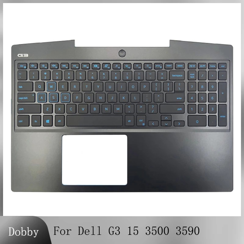 Original New Laptop US Keyboard For Dell G3 15 3500 3590 P89F Palmrest Upper Cover Top Case Replacem