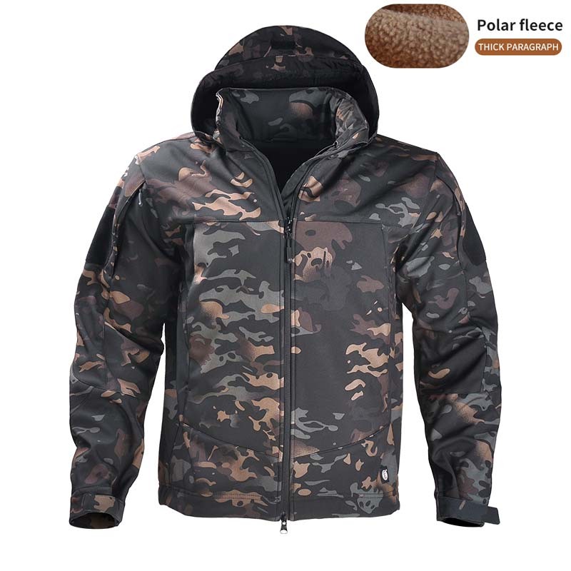 Outdoor Jackets Men Feece Soft Shell Tactical Hunting Clothing Windbreaker Winter Combat Jacket Mens