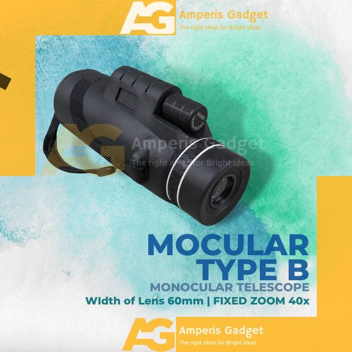 Promo.. Mocular Type B Teropong Monocular 40X60Mm Prism Bak4 1500M/9500M