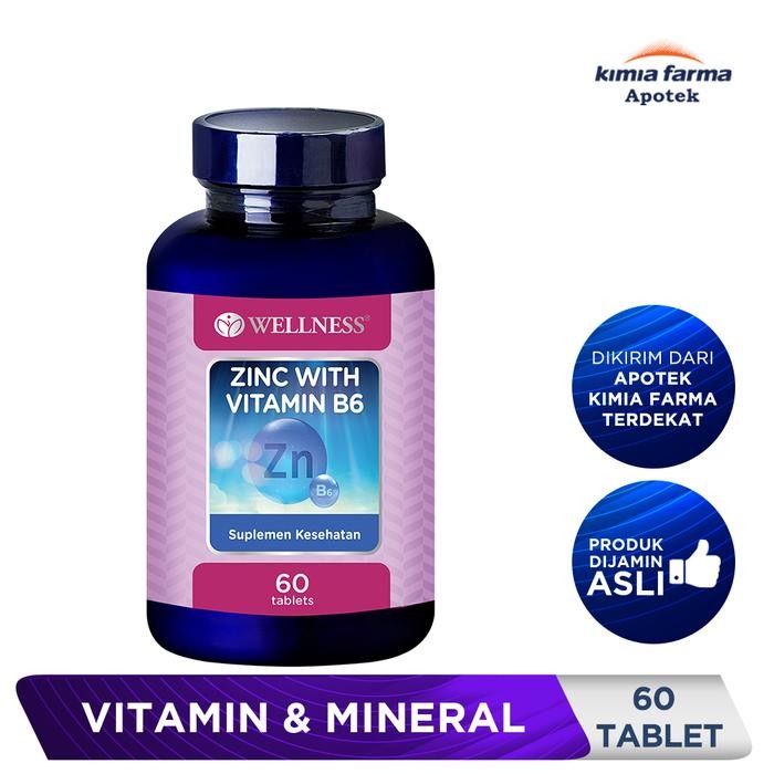 Wellness Zinc With Vitamin B6 60 Tablet / Vitamin B6 & Zink / Kimia Farma