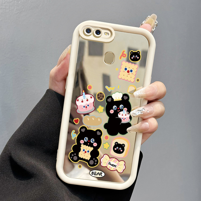 Casing Hp OPPO A7 OPPO A5s OPPO A12 OPPO A12S A11k Case Casing Beruang hitam yang lucu HP Kesing cer
