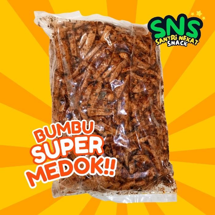 

SNS - 1 Kg Basreng Stik Bastik Viral Pedas Daun Jeruk & Original Homemade Food Snack Goreng Makanan