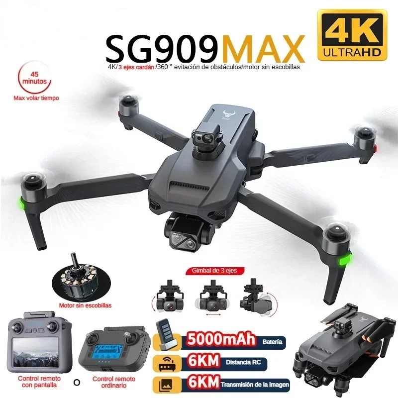 IMPORT 2024 ZLL SG909 Drone 3-Axis Gimbal Professional Camera Touch Screen Obstacle Avoidance FPV