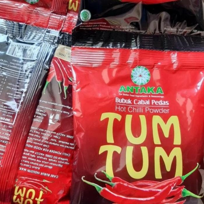 

Tumtum Bubuk Cabai Pedas Bumbu Antaka 1 renceng 10 bungkus x 100 gr