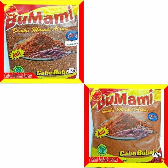 

Cabai bubuk Kasar/Halus (BUMAMI 1kg). Super extra pedasss