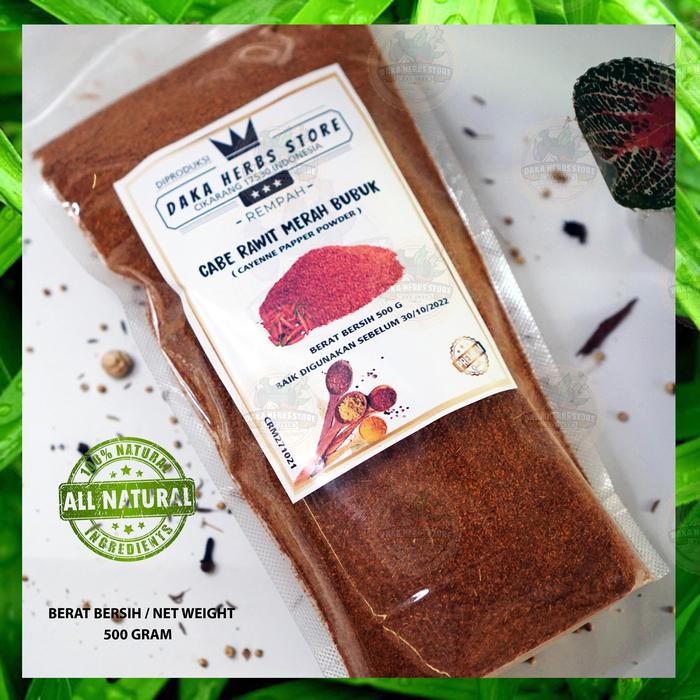 

CABE RAWIT MERAH BUBUK EKSTRA PEDAS 100 % MURNI (500 GRAM)