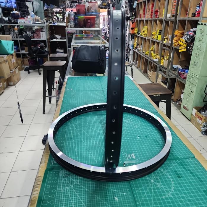 Velg Rims 20 Inch Bmx Alloy Lebar 48 Hole Hitam Lebar