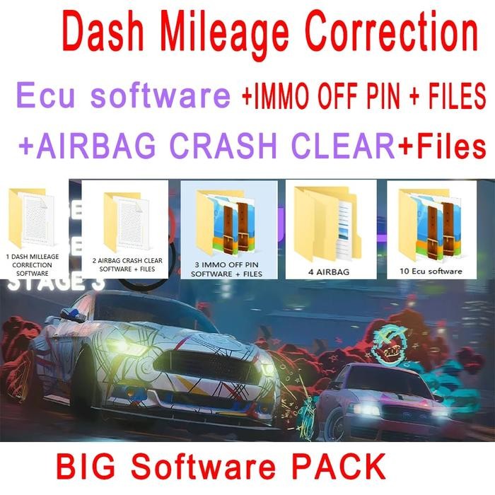IMMO OFF PIN SOFTWARE + AIRBAG CRASH CLEAR + DASH MILLEAGE CORRECTION