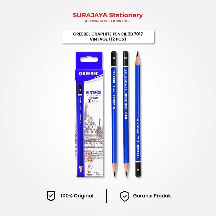

DISKON Pencil Tulis / Pensil 2B 7017 Vintage (12PCS/SET) / Graphite Pensil Ujian Alat Tulis Sekolah