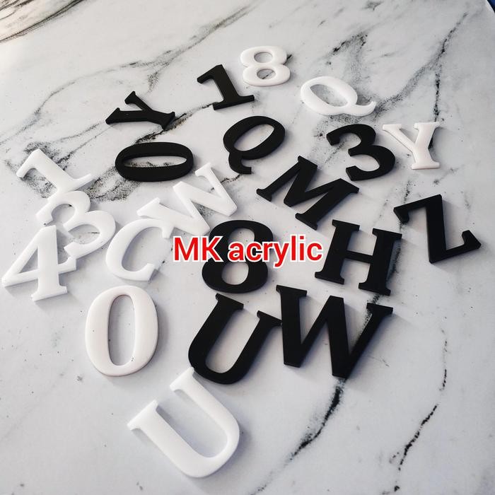 Huruf timbul akrilik ukuran 20cm,Huruf Dekorasi,Huruf timbul acrylic