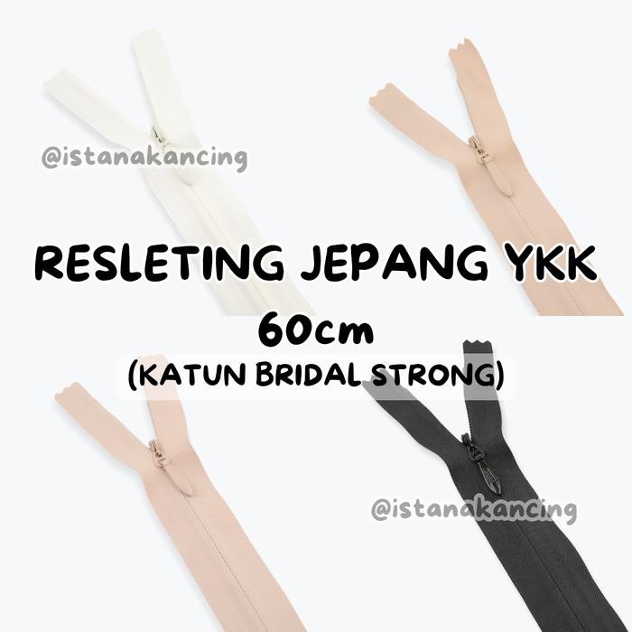 

Resleting Jepang Katun Super YKK 60cm CHC56 Reselting Dress Kualitas Premium Istana Kancing