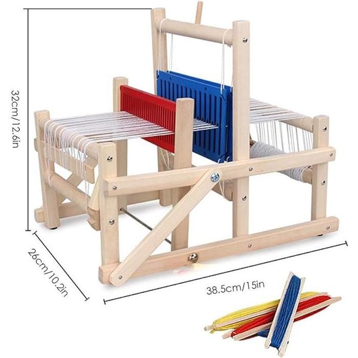 

Alat Tenun Kerajinan Tangan Mesin Tapestry Weaving Loom Wooden Stand Handmade DIY