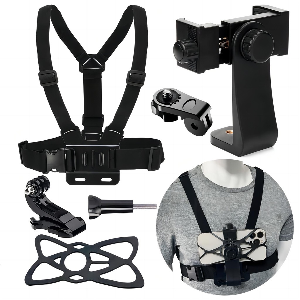 Phone Holder Chest Strap Mount Belt For Mobile Clip 360 Chest Strap