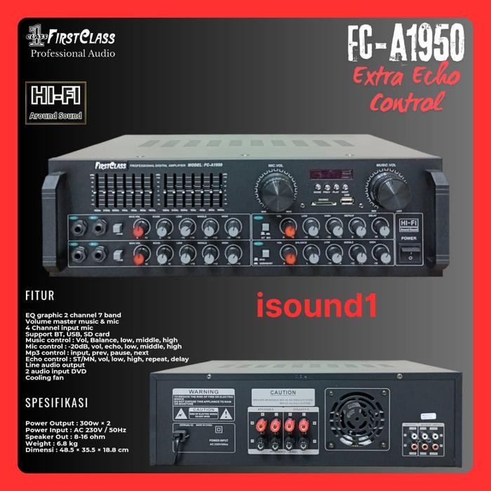 POWER AMPLIFIER FIRSTCLASS FC-A1950 MIXER AMPLI FC A1950 BLUETOOTH USB ORIGINAL