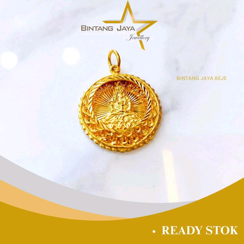 Liontin Emas Asli Dewi Kwan Im – Kadar 15K, Berat 7,49g – Nuansa Spiritual & Elegan untuk Acara Spes
