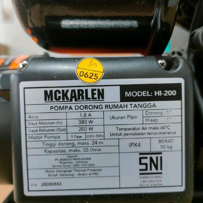 Terhemat Silent Booster Mckarlen Hi200 + Cover Pompa Dorong Mckarlen Hi 200