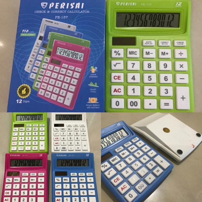 

Kalkulator Perisai PE-137. 12 Digit, Check Correct, Solar System.