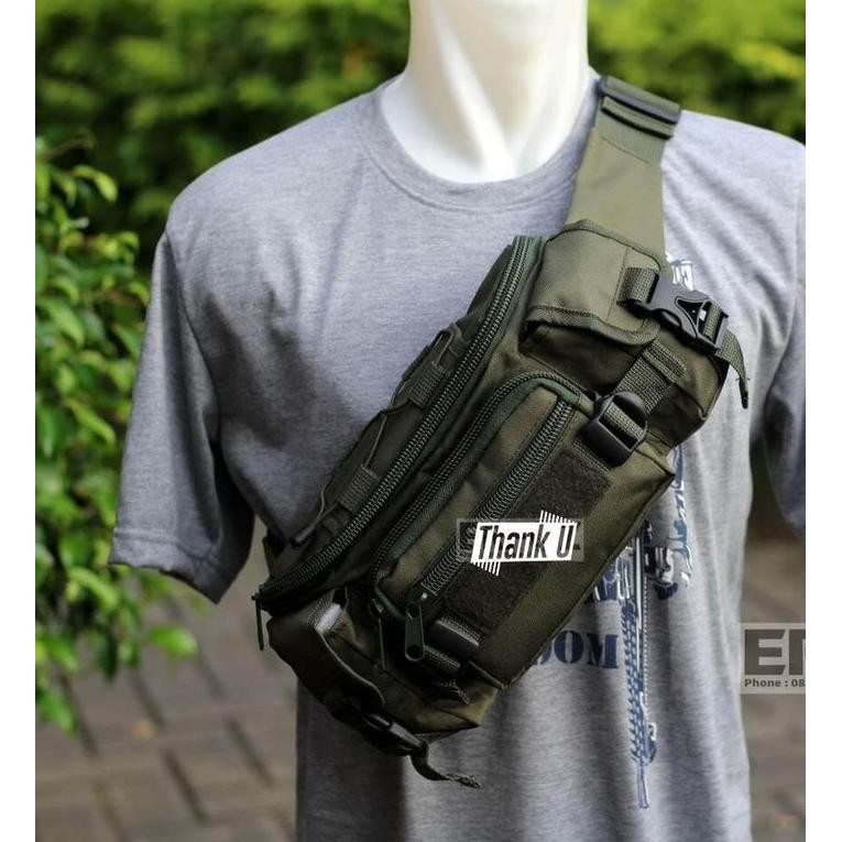  Waistbag Army Tactical// Slempang Army Tactical Tas