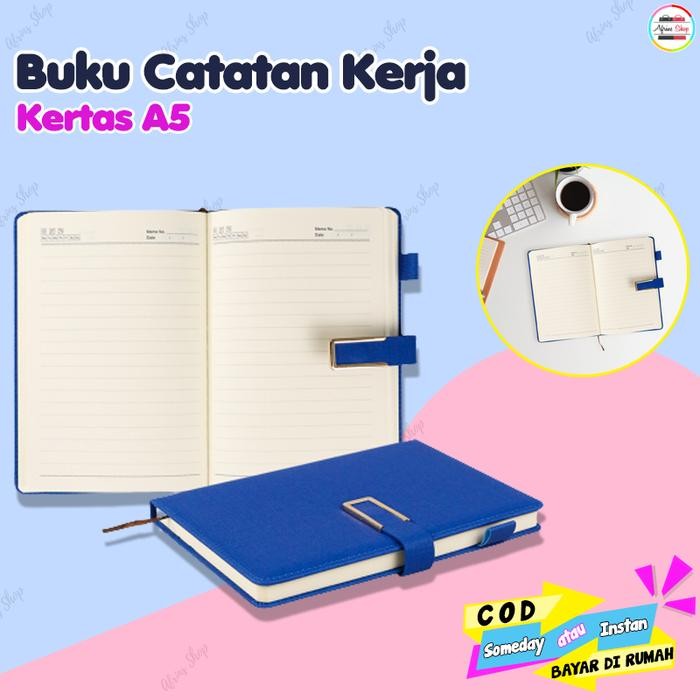 

Buku Catatan Kerja Cover Kulit Kertas A5 - Blue