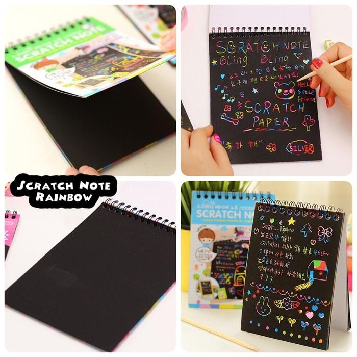 

Scratch note rainbow / Buku tulis anak rainbow